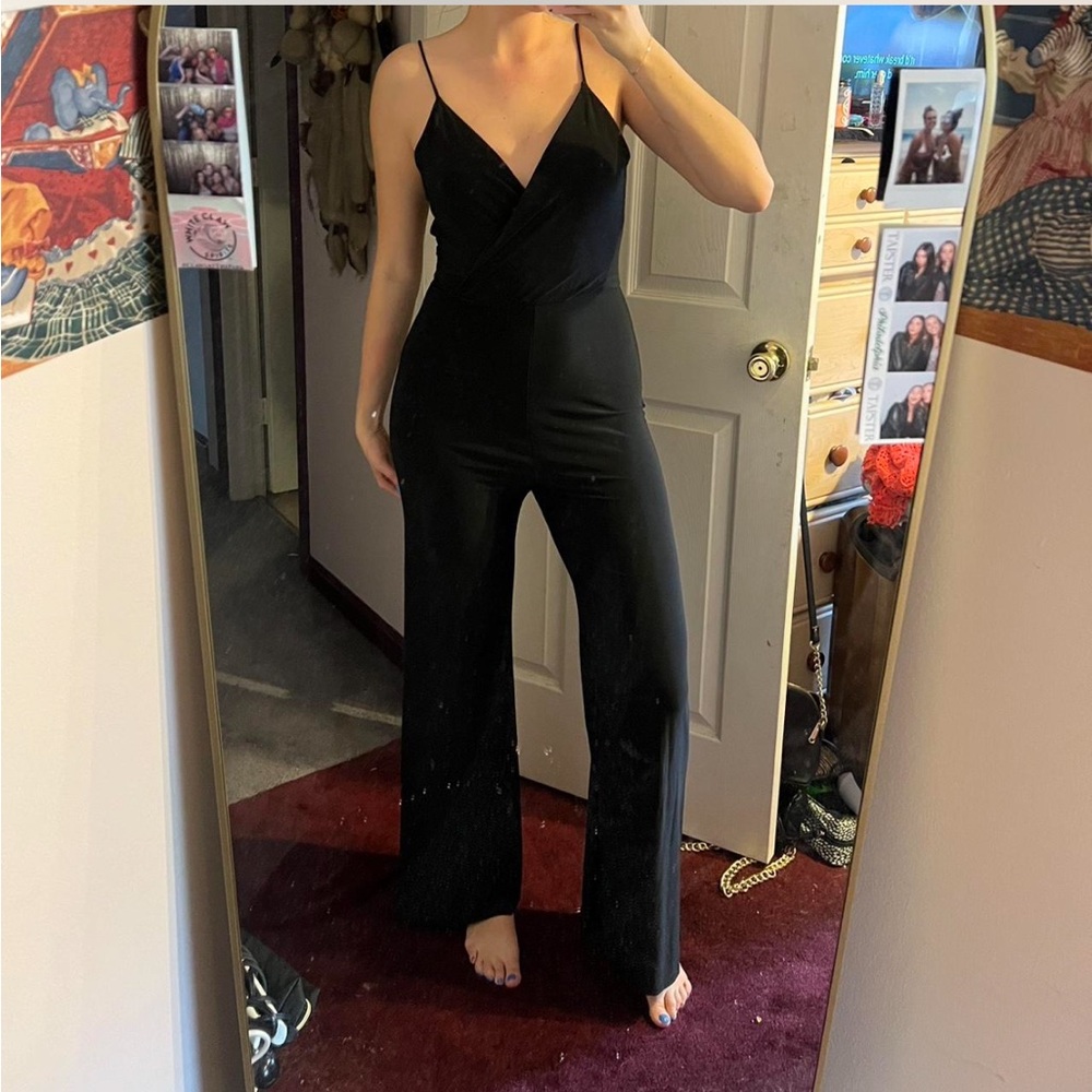 Charlotte Russe Black Spaghetti Strap Jumpsuit